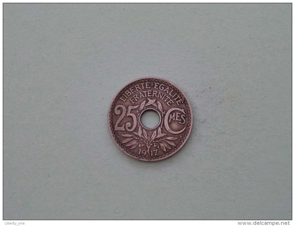 1917 - 25 Centimes - KM 867a ( Uncleaned / For Grade, Please See Photo ) !! - Autres & Non Classés