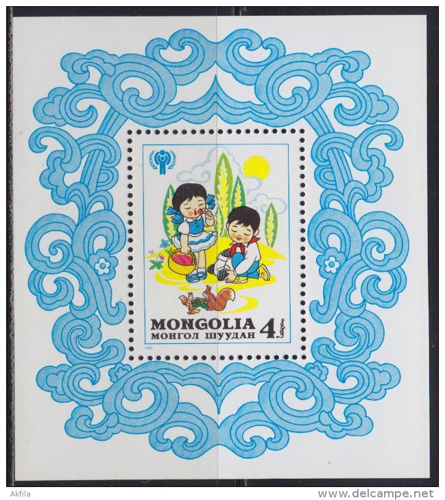 2930. Mongolia, 1980, International Children's Year, Block, MNH (**) - Mongolie