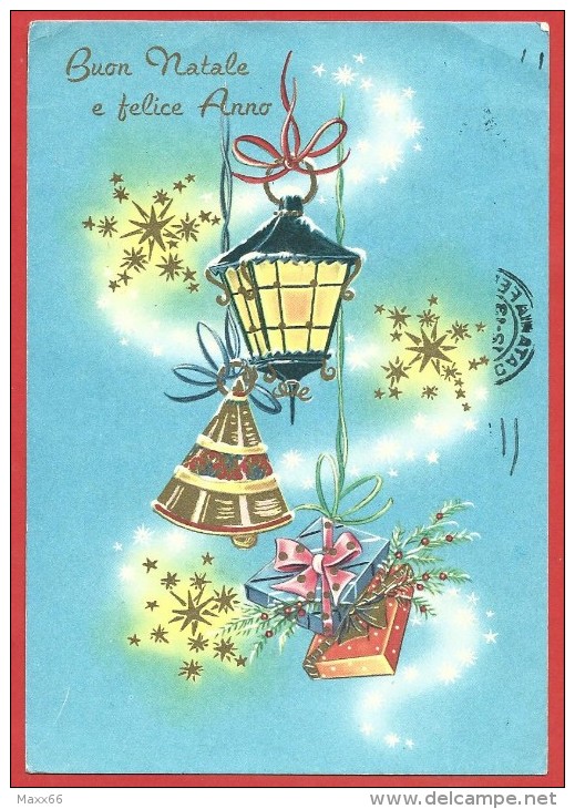 CARTOLINA VG ITALIA - BUON NATALE - Lanterne  Campane E Doni - 10 X 15 - ANNULLO CATANIA 1970 - Altri & Non Classificati