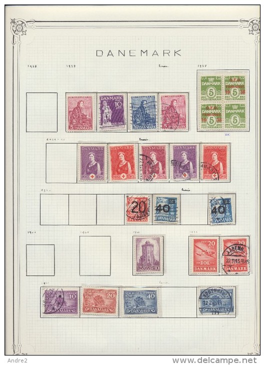 Denmark - Danemark - Danmark  1912 - 1972 Lot de timbres oblit / * / ***, feuilles Y&T non incluses