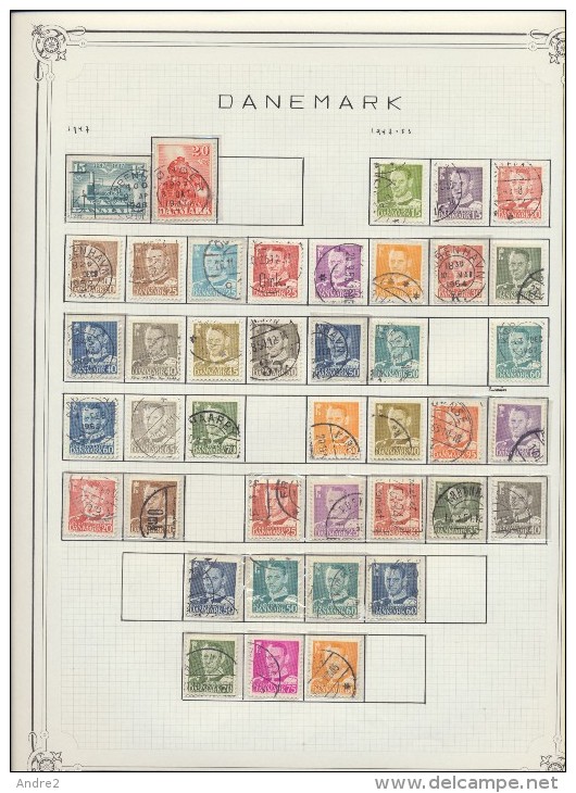 Denmark - Danemark - Danmark  1912 - 1972 Lot de timbres oblit / * / ***, feuilles Y&T non incluses