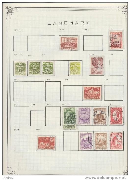 Denmark - Danemark - Danmark  1912 - 1972 Lot de timbres oblit / * / ***, feuilles Y&T non incluses