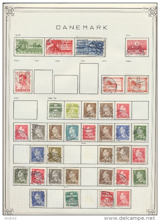 Denmark - Danemark - Danmark  1912 - 1972 Lot de timbres oblit / * / ***, feuilles Y&T non incluses