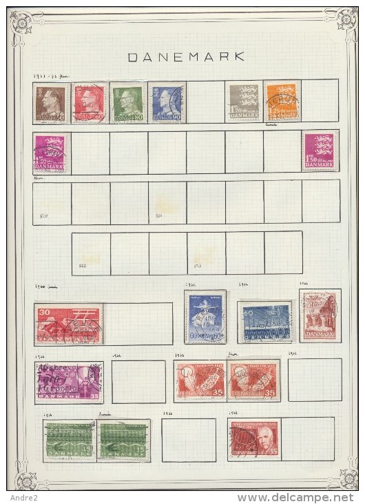 Denmark - Danemark - Danmark  1912 - 1972 Lot de timbres oblit / * / ***, feuilles Y&T non incluses