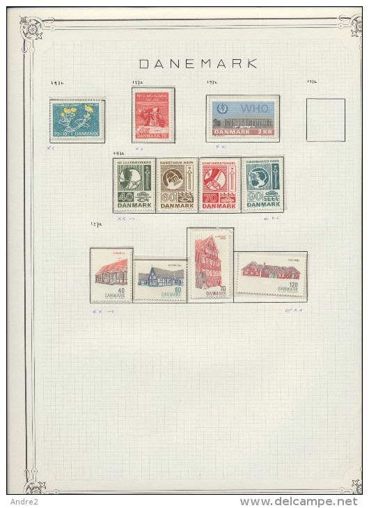 Denmark - Danemark - Danmark  1912 - 1972 Lot de timbres oblit / * / ***, feuilles Y&T non incluses