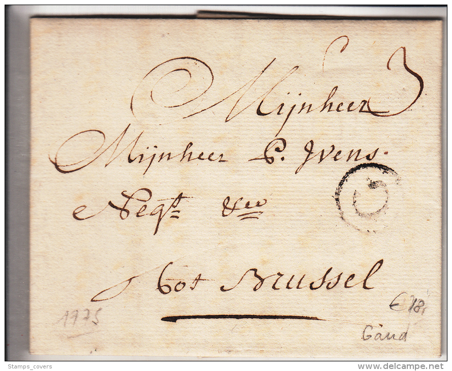 BELGIUM USED COVER 05/02/1775 GEND VERS BRUSSEL - 1714-1794 (Oesterreichische Niederlande)