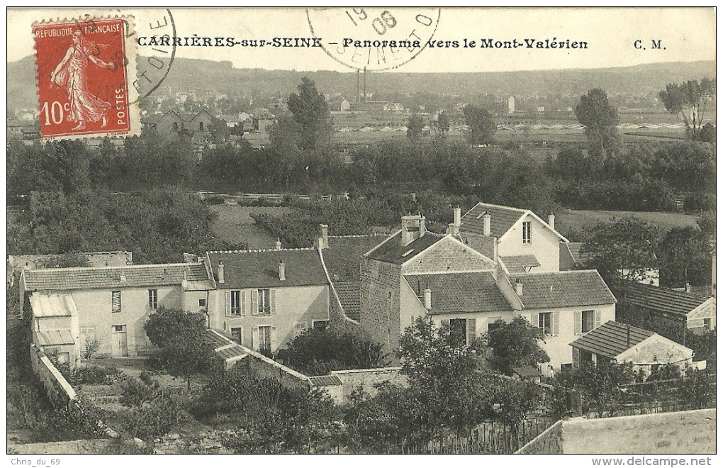 Carrieres Sur Seine Panorama Vers Le Mont Valerien - Carrières-sur-Seine
