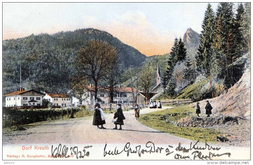 Dorf KREUTH - Karte Gel.1920? - Krumbach
