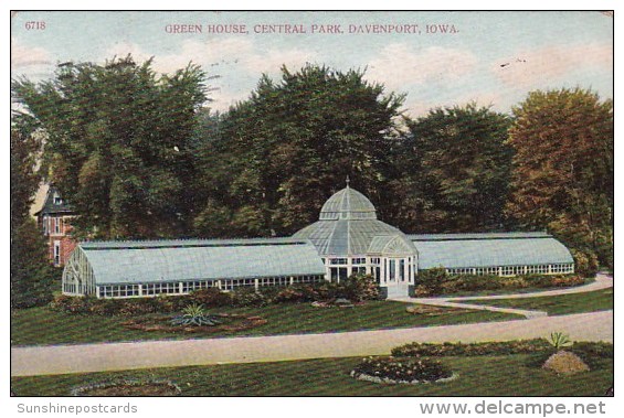 Green House Central Park Davenport Iowa 1910 - Davenport