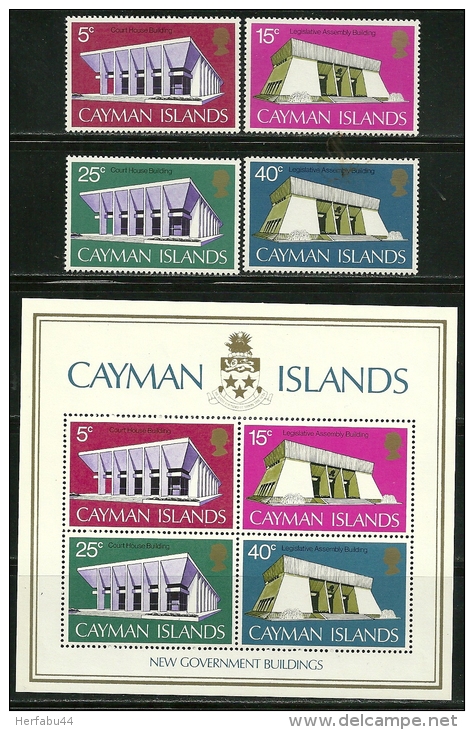 Cayman Islands         "Goverment Buildings"      Set  & Souv. Sheet       SC# 300-03a   MNH** - Iles Caïmans