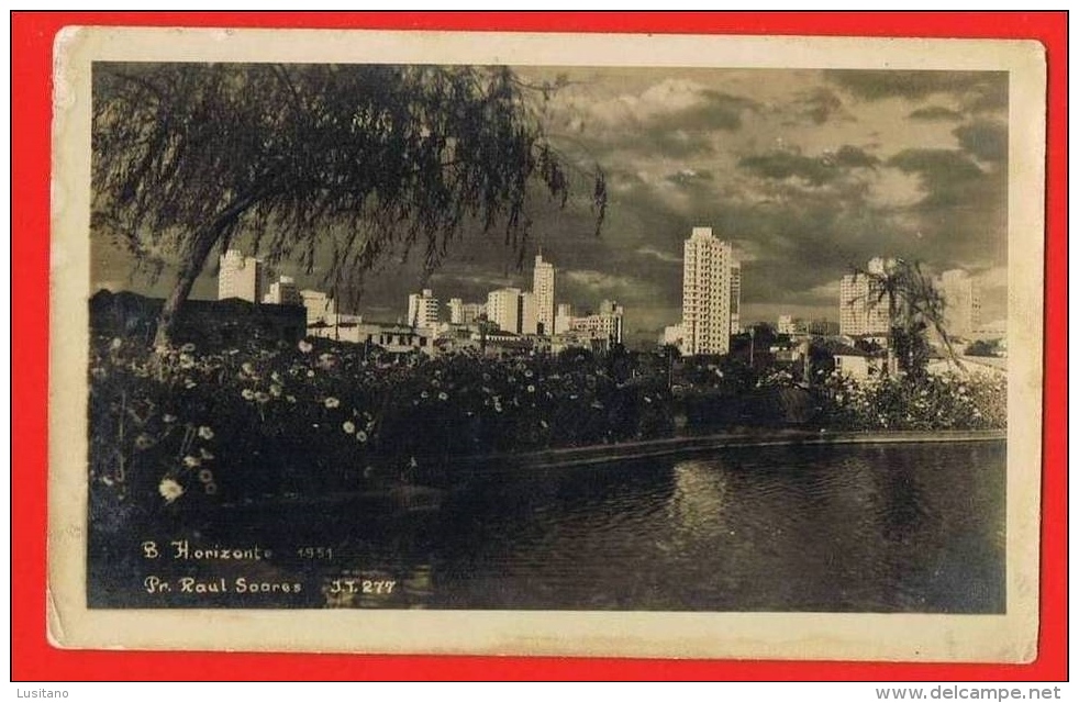 Belo Horizonte - Praça Raul Soares 1951 - Real Photo Postcard ( 2 Scans ) Brasil Brazil - Belo Horizonte