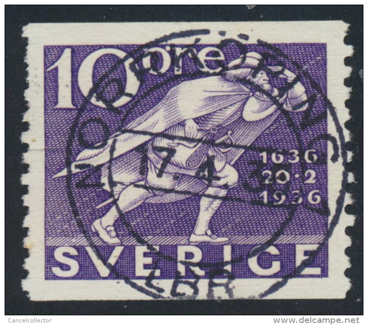 Sweden Suède Sverige: Facit 247A, 10ö Violet Post Office, VF Used NORRKÖPING Lyx Cancel (DCSV00170) - 1930- ... Coil Stamps II