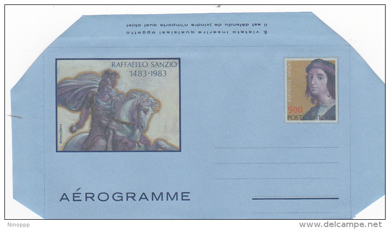 Vatican City 1983 A 21 500th Anniversary Of The Birth Of Raffaello Sanzio, Unused Aerogramme - Unused Stamps