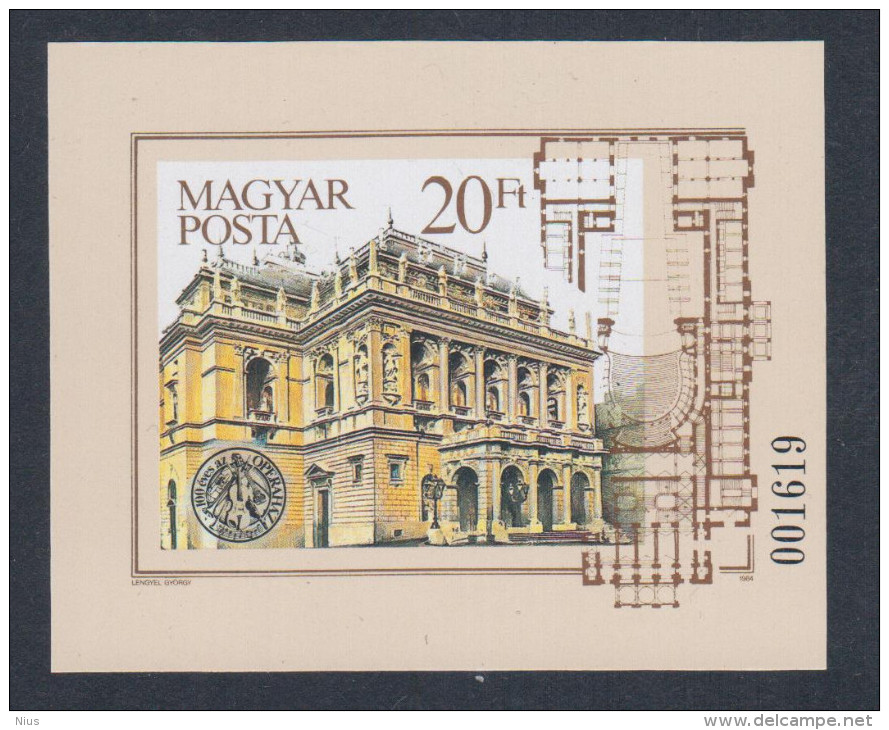 Hungary 1984 Budapest Opera House, Music, Imperforated - Nuevos