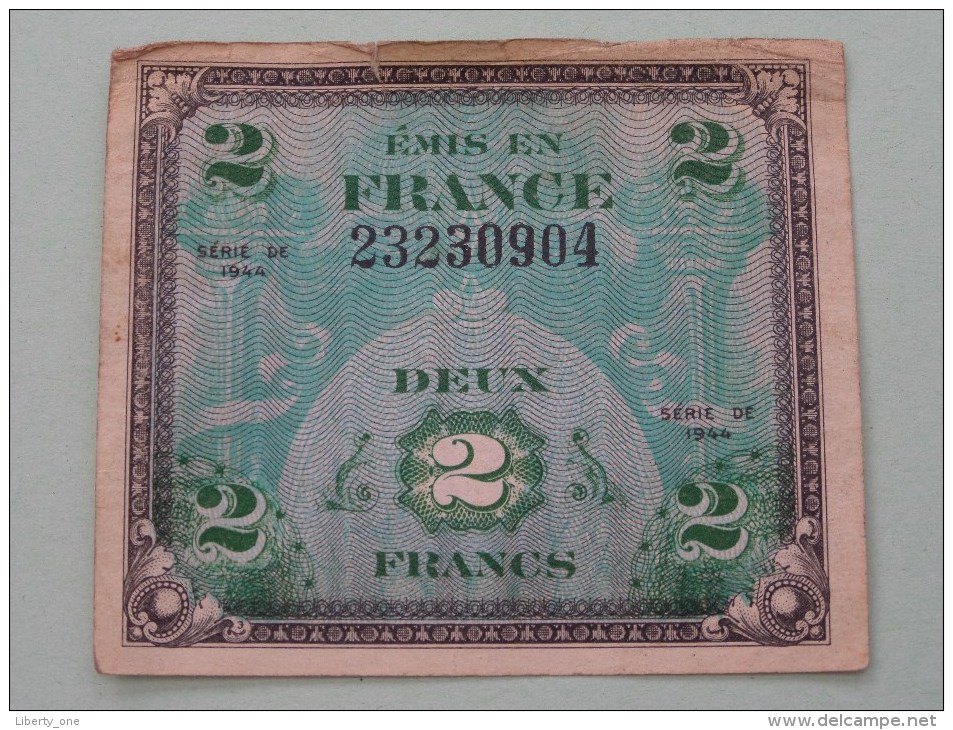 2 Deux Francs - Emis En France 23230904 - Série De 1944 ( For Grade, Please See Photo ) ! - 1944 Drapeau/France