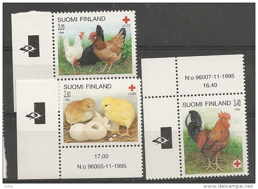Finland Finnish Enimals Bird Red Cross MNH - Nuevos