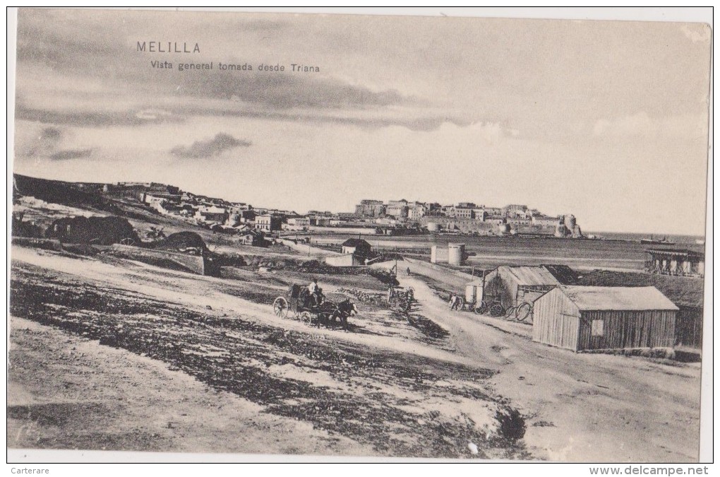 Espagne,spain,espana,MELI LLA EN 1900, MAGHREB,ville Autonome Espagnole,attelage,atteli Er De Réparation De Roue - Melilla