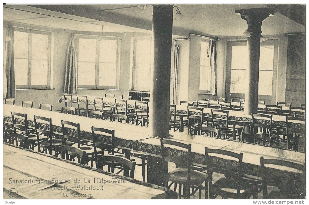 La Hulpe-Waterlo.  -  Sanatorium Populaire.    Le Refectoire;  1911 Mooie Kaart - La Hulpe