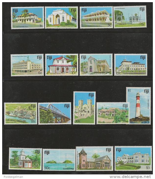 FIJI, 1979, Mint Never Hinged Stamps, Architecture 17 Values, Thus Not Complete, SG 580=595, #2091 - Fiji (1970-...)