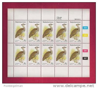 BOPHUTHATSWANA, 1983, MNH Stamp(s) In Full Sheets, Birds Of The Veld, Nrs. 112-115 - Bophuthatswana