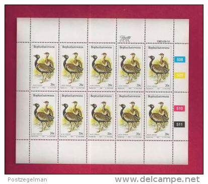 BOPHUTHATSWANA, 1983, MNH Stamp(s) In Full Sheets, Birds Of The Veld, Nrs. 112-115 - Bophuthatswana