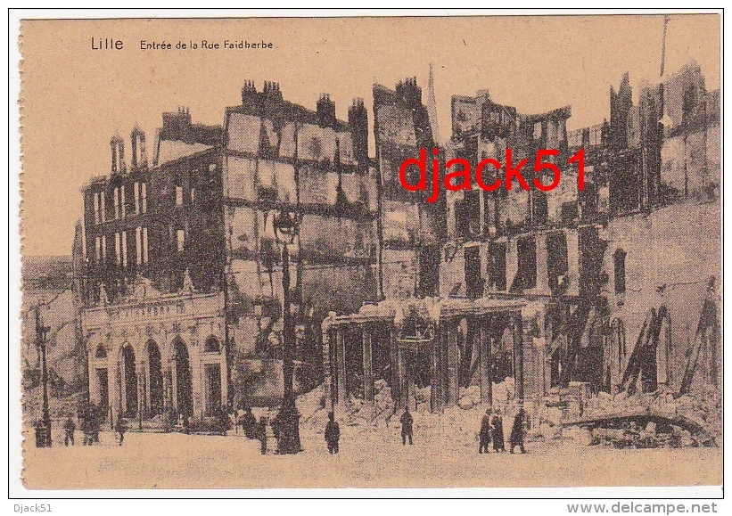 LILLE (Ruines) - Entrée De La Rue Faidherbe / Carte écrite En Allemand / 1916 - Guerre 1914-18