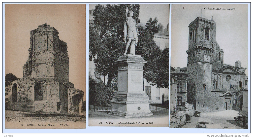 Lot De 10 Cpa Dep 30  : Nimes  ,  3 SCANS   ( Lot 0026 ) - Nîmes