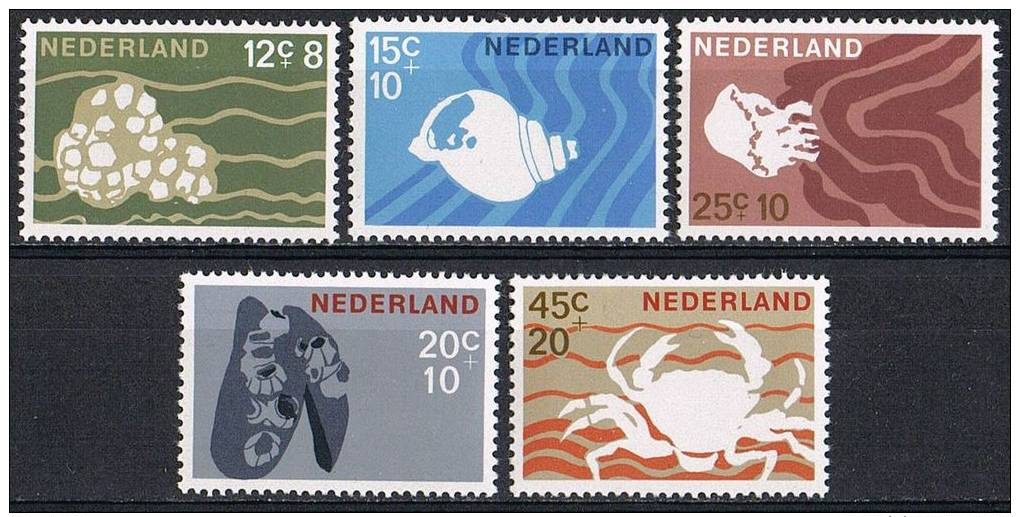 L169 FAUNA VISSEN FISH POISSONS FISCHE KRAB CRAB MARINE LIFE NETHERLANDS 1967 PF/MNH - Poissons