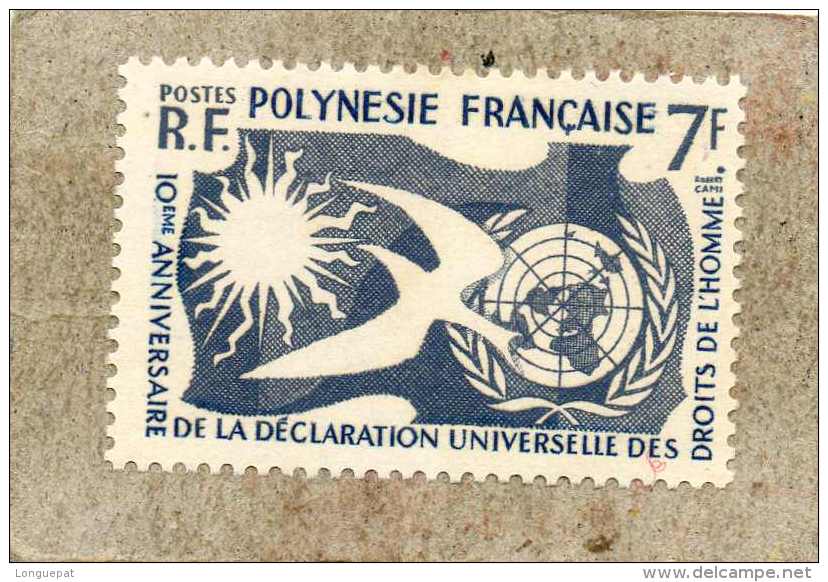 POLYNESIE Française : 10 Ans De La Déclaration Universelle Des Droits De L´Homme - - Unused Stamps
