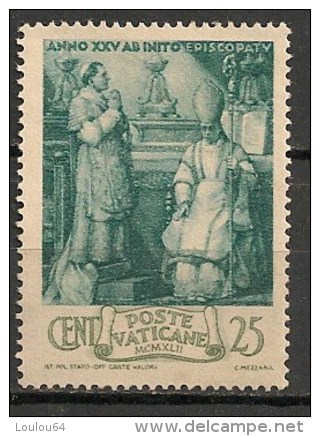 Timbres - Vatican - 1943 - 25 Cent. - - Neufs