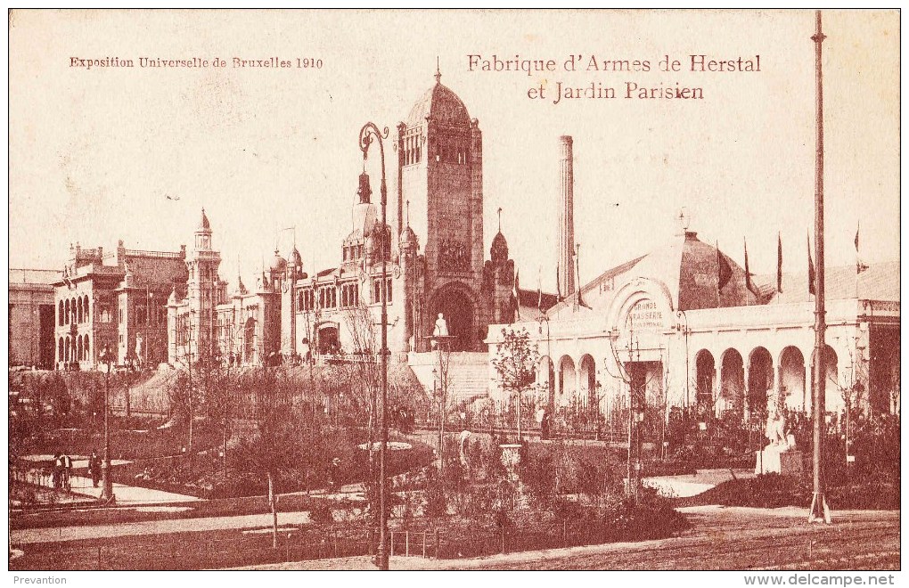 Expo Universelle De Bruxelles 1910 - Fabrique D'Armes De HERSTAL Et Jardin Parisien - - Herstal