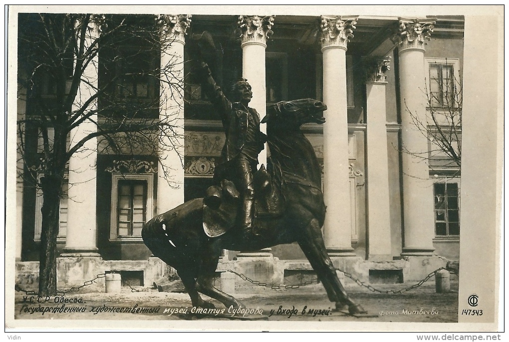 UKRAINE ODESSA Statue De Souvorov Musée Des Beaux-Arts Série Soyouzphoto Kiev - Ukraine