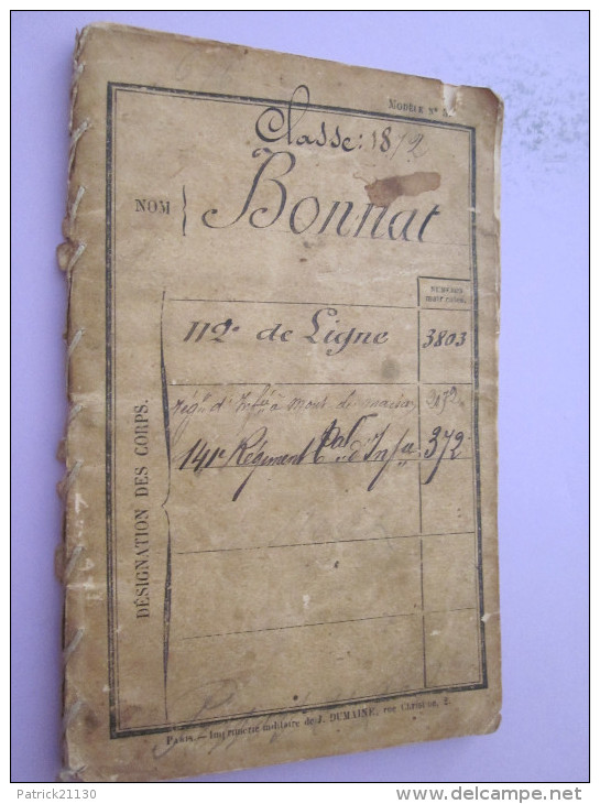 LIVRET MATRICULE POILU DU 112 RGT INFANTERIE DE LIGNE 1874 ET 141 RI - Documents