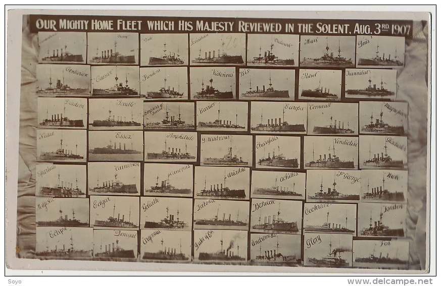 Our Mighty Home Fleet Majesty Reviewed In The Solent Aug. 3  1907  P. Used Portsmouth To Honfleur - Warships