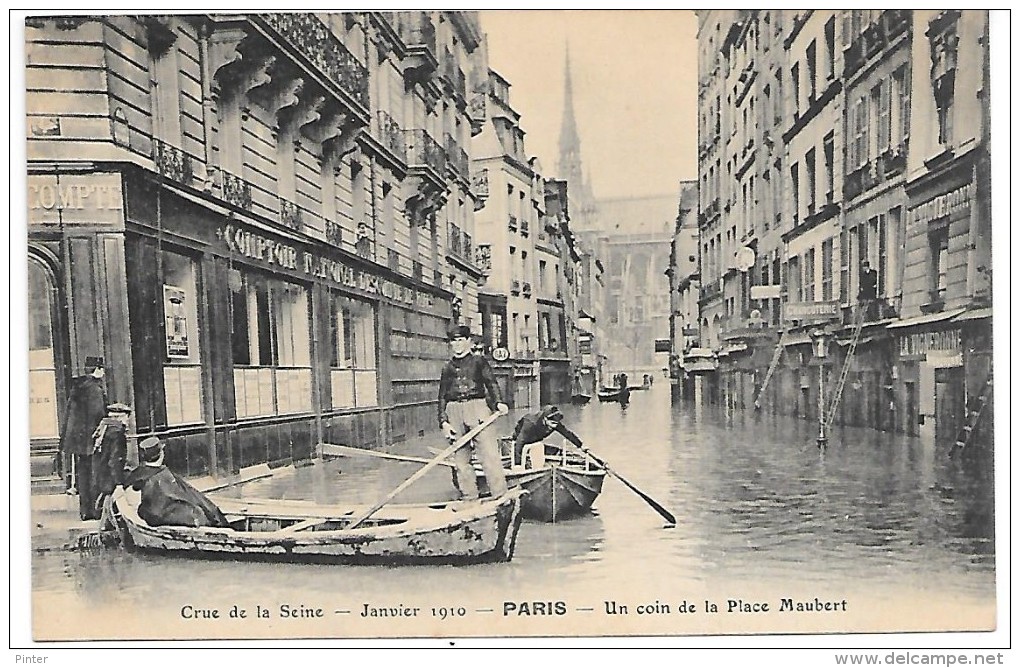 PARIS Ve - Crue De La Seine Janvier 1910 - Un Coin De La Place Maubert - Arrondissement: 05