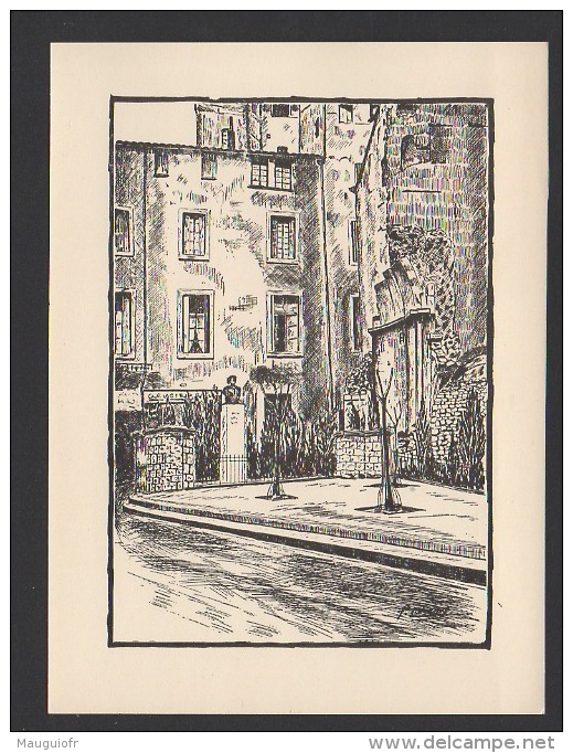 DF / 34 HERAULT / MONTPELLIER / SQUARE SAINT-ROCH / GRAVURE DE DHAMS EXTRAITE DE L'OUVRAGE VIEILLES RUES DE MONTPELLIER - Montpellier