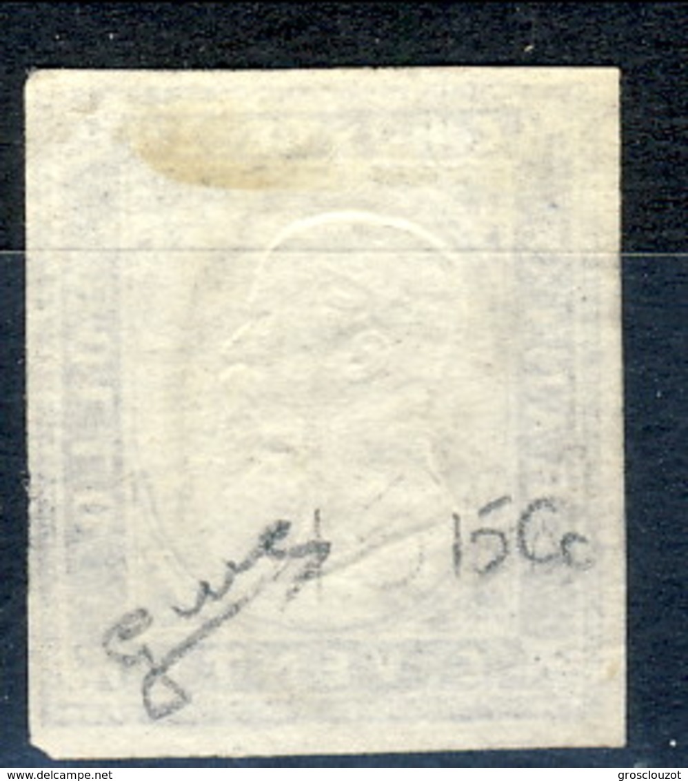 Sardegna, IV Em 1860 SA N. 15Cc, C. 20 Azzurro Grigio Cat. € 250 Firmato Biondi - Sardinië