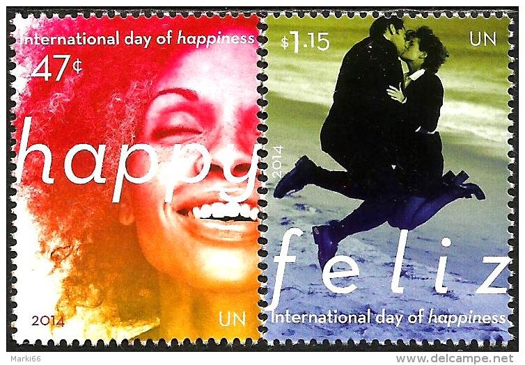 United Nations - New York - 2014 - International Year Of Happiness - Mint Stamp Set - Neufs