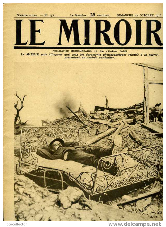 Guerre 14-18 Le Miroir N° 152 Du 22 Octobre 1916 - War 1914-18