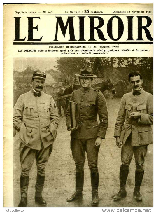 Guerre 14-18 Le Miroir N° 208 Du 18 Novembre 1917 - Guerre 1914-18