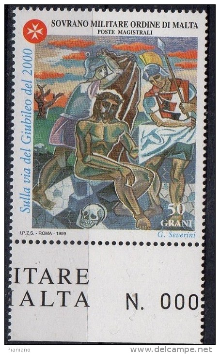 PIA - SMOM - 1999 : Verso L´ Anno Santo Del 2000 - Stazioni Della Via Crucis Dipinte Da Gino Severini - (UN 596-600) - Malta (la Orden De)