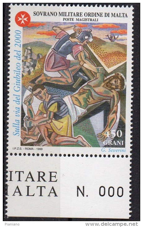 PIA - SMOM - 1999 : Verso L´ Anno Santo Del 2000 - Stazioni Della Via Crucis Dipinte Da Gino Severini - (UN 596-600) - Malta (la Orden De)