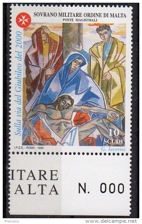 PIA - SMOM - 1999 : Verso L´ Anno Santo Del 2000 - Stazioni Della Via Crucis Dipinte Da Gino Severini - (UN 596-600) - Malta (la Orden De)