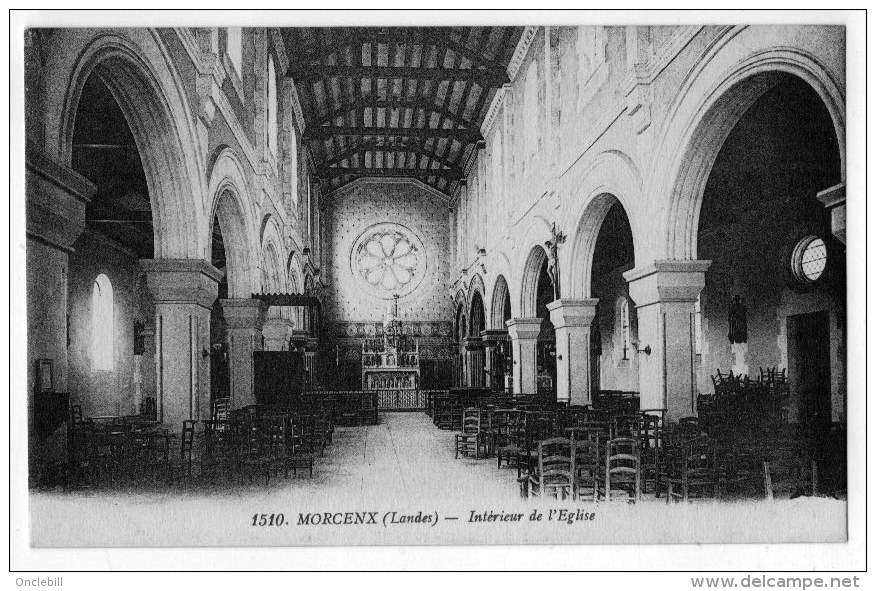 Morcenx Landes 2 Cpa église Intérieur Extérieur 1910 état Superbe - Morcenx