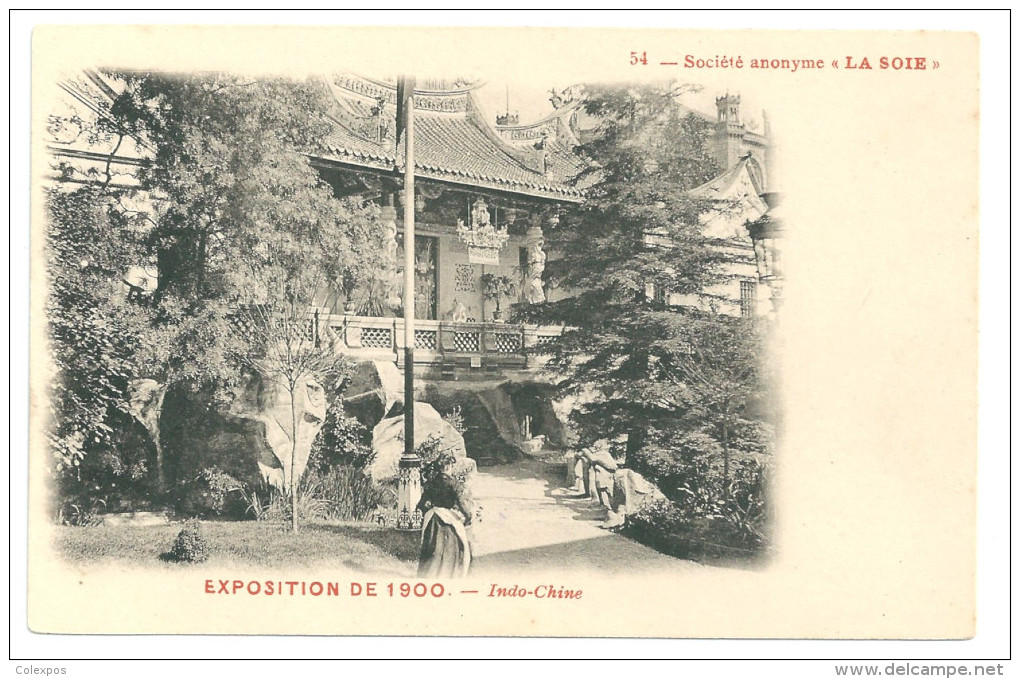 Indochine Exposition Universelle De Paris 1900 Indo-Chine Société Anonyme " La Soie "  Indo-Chine 14 X 9 Cm   TB - Expositions