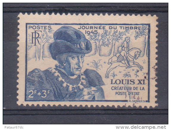 FRANCE / 1945 / Y&T N° 743 : Journée Du Timbre (Louis XI) - Choisi - Cachet Rond - Gebruikt