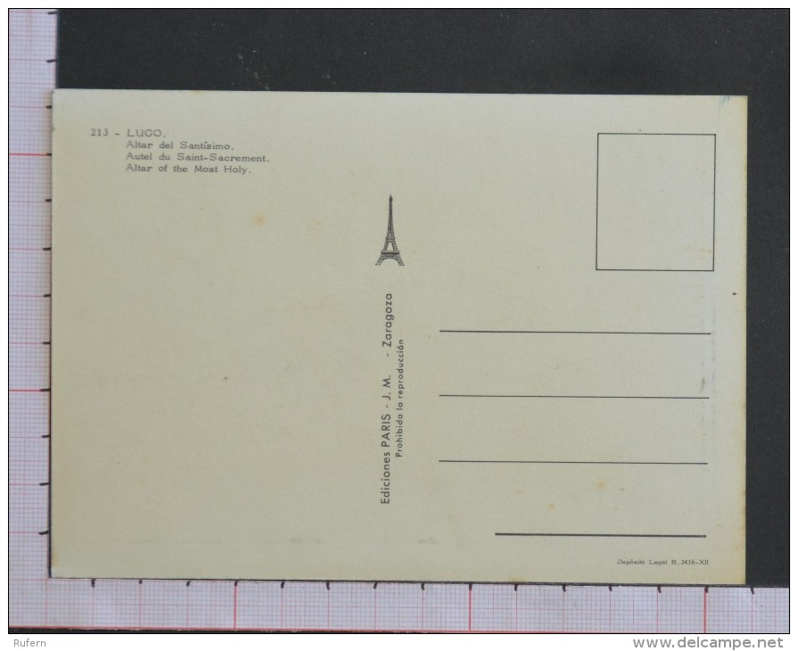 ALTAR DEL SANTÍSSIMO - LUGO - 2 Scans (Nº08855) - Lugo