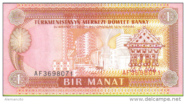 Turkmenistan, Billete De 1 Manat, De 1993, S/C - Turkménistan