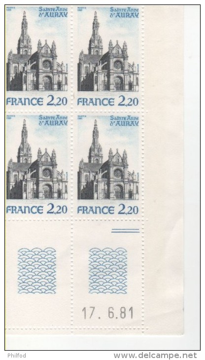 1981-  Primatiale St Jean Lyon   - Bloc De 4 X N°  2132 -  Coin Daté Du 17-6-1981 - 1980-1989