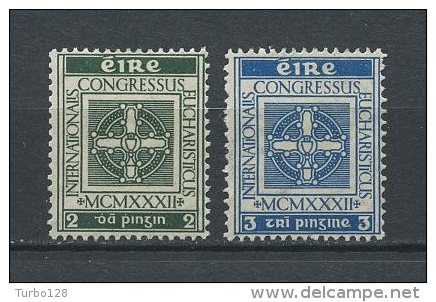 IRLANDE 1932 N° 60/61 * = MH Légère Trace TTB Cote 6 &euro; Congrès Eucharistique Dublin Croix  Cross - Unused Stamps